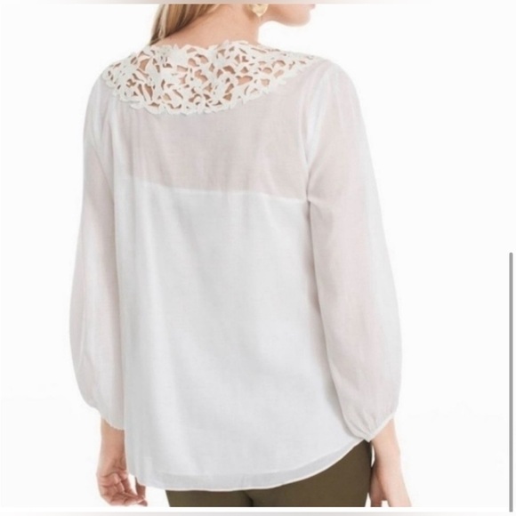 WHBM Laser Cut Cotton Blend Blouse NWT SZ 4 - Picture 3 of 8